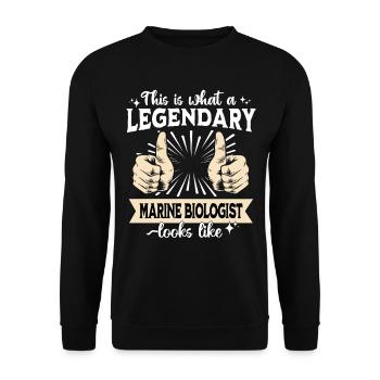 Legendärer Meeresbiologe - Unisex Pullover - Schwarz - Vorne - Alina (178cm) & Michal (187cm)