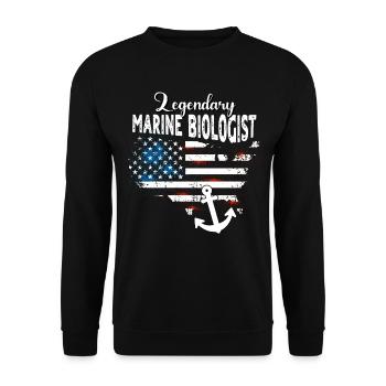 Meeresbiologe US - Unisex Pullover - Schwarz - Vorne - Alina (178cm) & Michal (187cm)