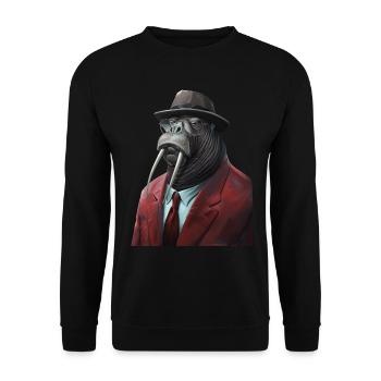Walross - Unisex Pullover - Schwarz - Vorne - Alina (178cm) & Michal (187cm)