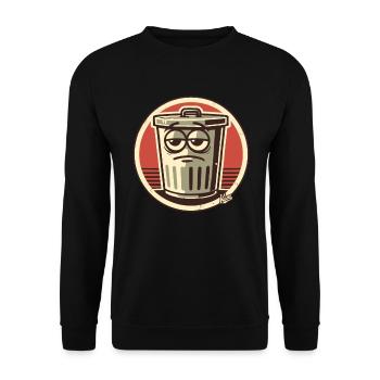 Boredom, not interested, funny trash can - Unisex Sweatshirt - black - Front - Alina (178cm) & Michal (187cm)