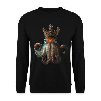 Tintenfisch - Unisex Pullover - Schwarz - Vorne - Alina (178cm) & Michal (187cm)