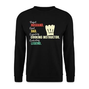 Cooking Teacher Dad - Unisex Sweatshirt - black - Front - Alina (178cm) & Michal (187cm)