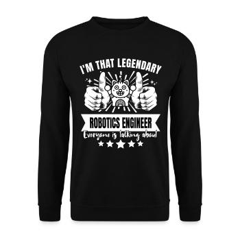 Legendärer Robotikingenieur Legende - Unisex Pullover - Schwarz - Vorne - Alina (178cm) & Michal (187cm)