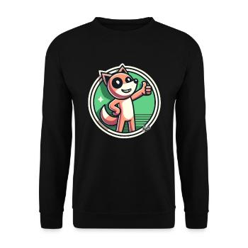 Renard de la nature joyeux avec le pouce levé - Sweat-shirt Unisexe - noir - Devant - Alina (178cm) & Michal (187cm)