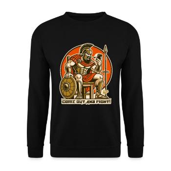 Léon le Nidas, Spartiate se bat sur les réseaux sociaux - Sweat-shirt Unisexe - noir - Devant - Alina (178cm) & Michal (187cm)