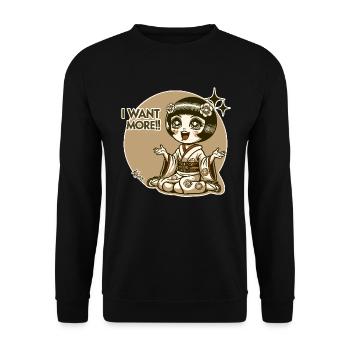 Chibi Japanese Geisha - Unisex Sweatshirt - black - Front - Alina (178cm) & Michal (187cm)