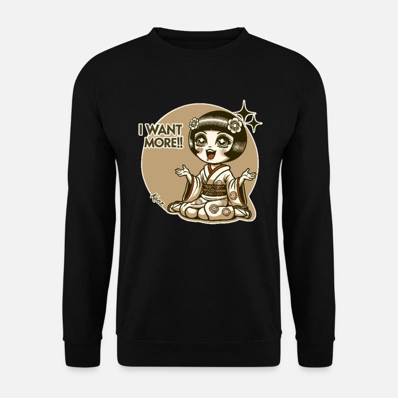 Chibi japanische Geisha - Unisex Pullover - Schwarz