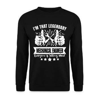 Legendärer Maschinenbauingenieur Legende - Unisex Pullover - Schwarz - Vorne - Alina (178cm) & Michal (187cm)