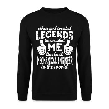 Bester Maschinenbauingenieur Legende - Unisex Pullover - Schwarz - Vorne - Alina (178cm) & Michal (187cm)