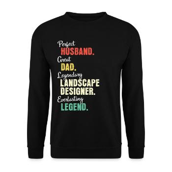Papa paysagiste - Sweat-shirt Unisexe - noir - Devant - Alina (178cm) & Michal (187cm)