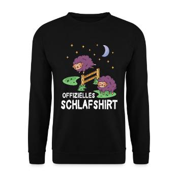 Offizielles Schlafshirt Schaf - Unisex Pullover - Schwarz - Vorne - Alina (178cm) & Michal (187cm)