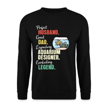 Papa concepteur d’aquarium - Sweat-shirt Unisexe - noir - Devant - Alina (178cm) & Michal (187cm)