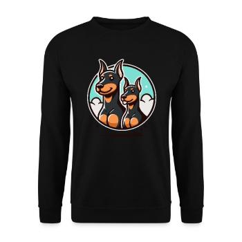 Drôles de chiens dobermans - Sweat-shirt Unisexe - noir - Devant - Alina (178cm) & Michal (187cm)