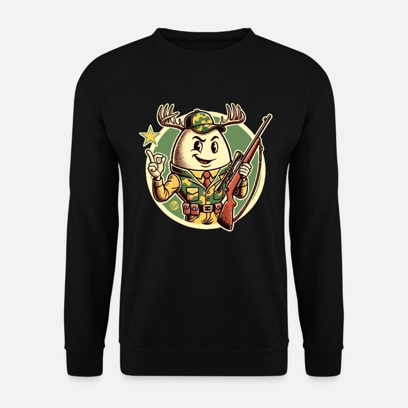 Jäger-Ei mit Hirschgeweih - Unisex Pullover - Schwarz