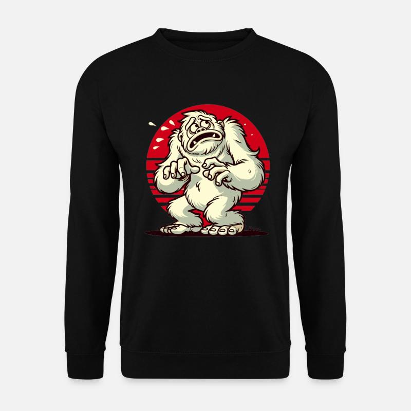 Effrayé drôle Yéti Bigfoot effrayé - Sweat-shirt Unisexe - noir