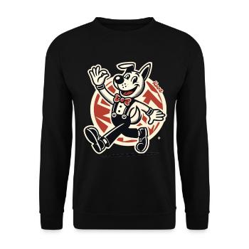 Cheerful Retro Dog – Vintage Cartoon Style - Unisex Sweatshirt - black - Front - Alina (178cm) & Michal (187cm)