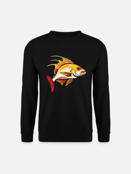 Red and golden fish - Unisex Sweatshirt - black