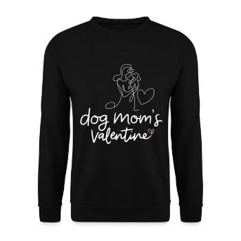Dog Mom's Valentine | Frauchen | Valentinstag - Unisex Pullover - Schwarz - Vorne - Alina (178cm) & Michal (187cm)
