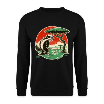 Honey badger takes a break in the desert - Unisex Sweatshirt - black - Front - Alina (178cm) & Michal (187cm)