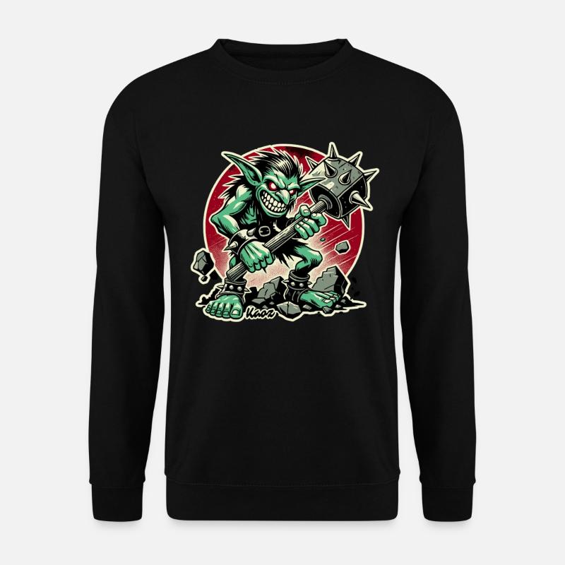Nasty Goblin with Big Hammer - Unisex Sweatshirt - black