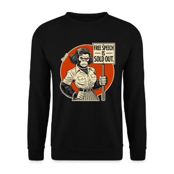 Gorilla with a shield: Freedom of expression sold out - Unisex Sweatshirt - black - Front - Alina (178cm) & Michal (187cm)
