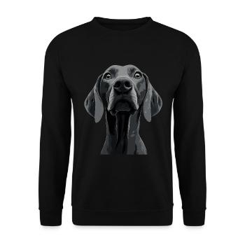 Weimaraner - Unisex Pullover - Schwarz - Vorne - Alina (178cm) & Michal (187cm)
