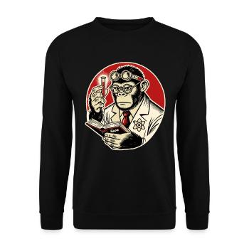 Scientist gorilla with test tube - Unisex Sweatshirt - black - Front - Alina (178cm) & Michal (187cm)