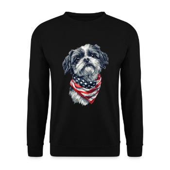 Shih Tzu - Unisex Pullover - Schwarz - Vorne - Alina (178cm) & Michal (187cm)