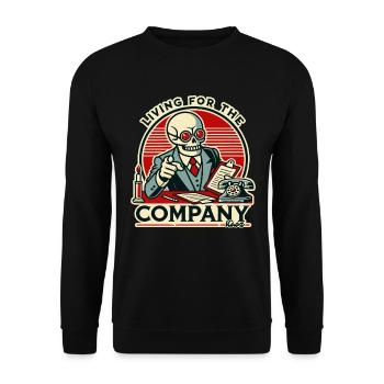 Office life for the company, working until death - Unisex Sweatshirt - black - Front - Alina (178cm) & Michal (187cm)
