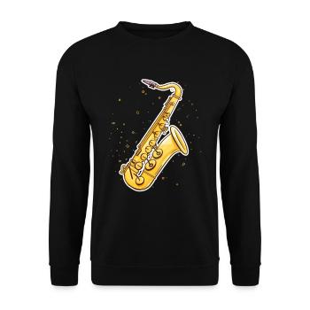 Graphisme pour saxophone - Sweat-shirt Unisexe - noir - Devant - Alina (178cm) & Michal (187cm)