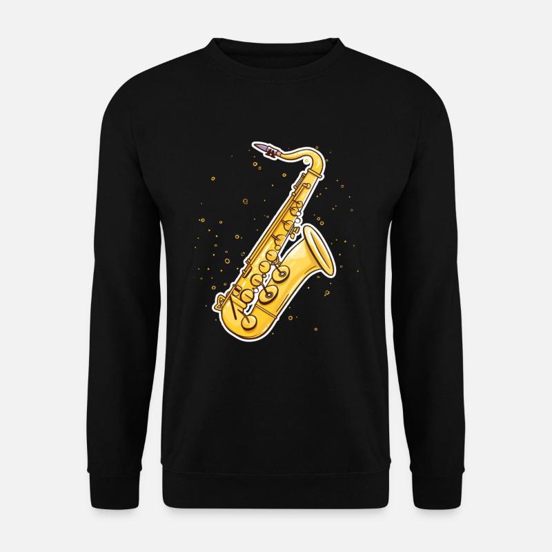 Saxophon Grafik - Unisex Pullover - Schwarz