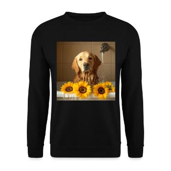Golden Retriever - Unisex Pullover - Schwarz - Vorne - Alina (178cm) & Michal (187cm)