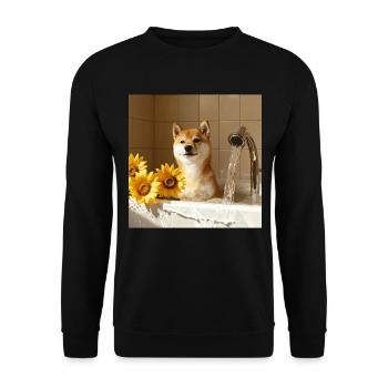 Shiba Inu - Unisex Pullover - Schwarz - Vorne - Alina (178cm) & Michal (187cm)
