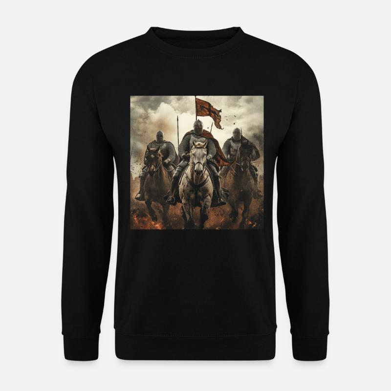 Ritter auf Pferd - Unisex Pullover - Schwarz