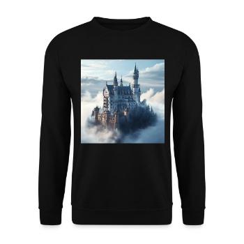 Mittelalterliche Burg - Unisex Pullover - Schwarz - Vorne - Alina (178cm) & Michal (187cm)