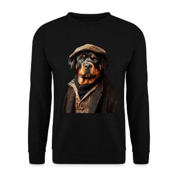 Rottweiler - Unisex Pullover - Schwarz - Vorne - Alina (178cm) & Michal (187cm)