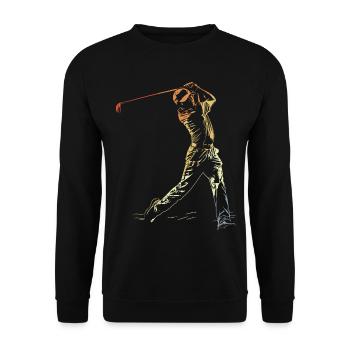 Golfer Grafik Vintage - Unisex Pullover - Schwarz - Vorne - Alina (178cm) & Michal (187cm)
