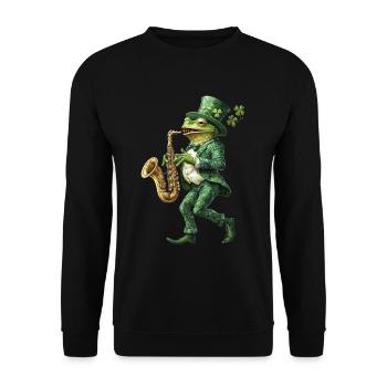 Frosch - Unisex Pullover - Schwarz - Vorne - Alina (178cm) & Michal (187cm)