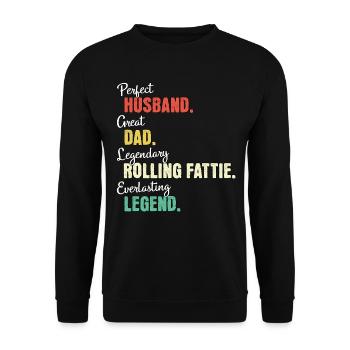 Rolling Fattie Papa Papa - Unisex Pullover - Schwarz - Vorne - Alina (178cm) & Michal (187cm)
