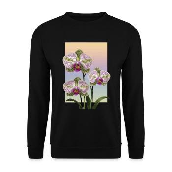 Orchidee - Unisex Pullover - Schwarz - Vorne - Alina (178cm) & Michal (187cm)