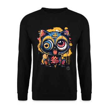 Crazy Graffiti Cat Street Art Style - Sweat-shirt Unisexe - noir - Devant - Alina (178cm) & Michal (187cm)