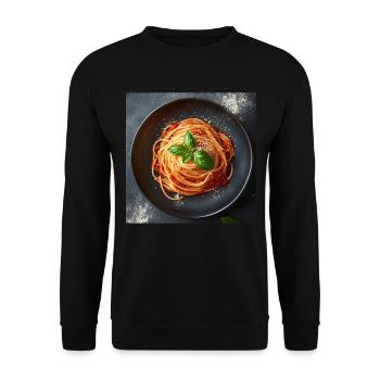 Pasta - Unisex Pullover - Schwarz - Vorne - Alina (178cm) & Michal (187cm)