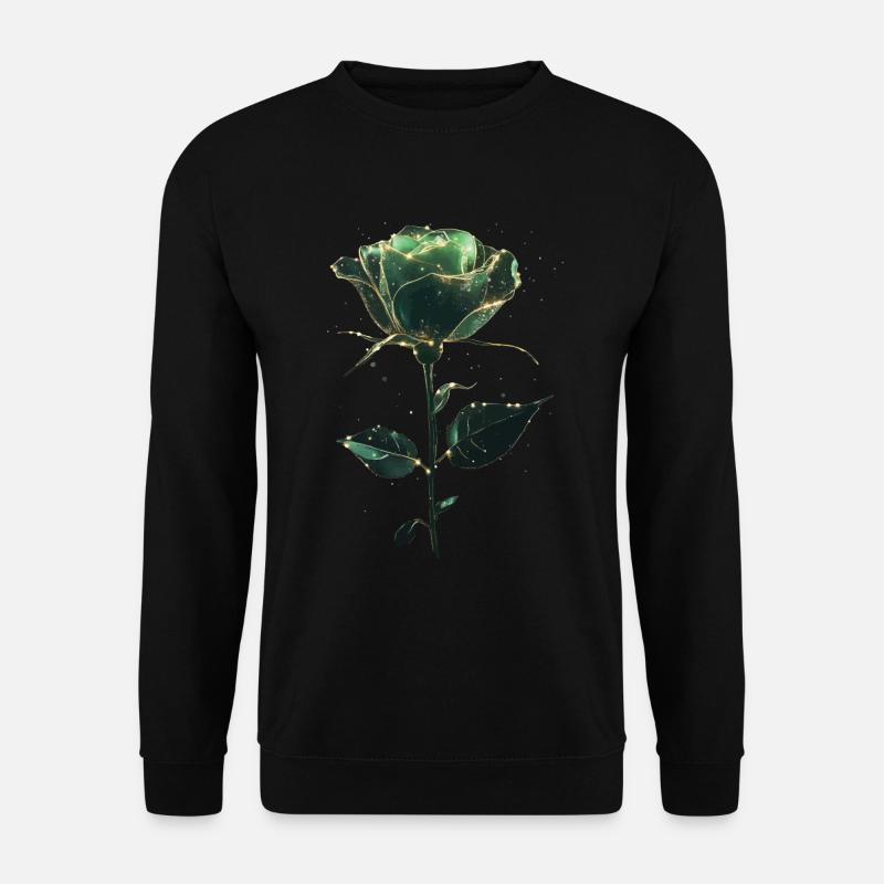 Grüne Rose - Unisex Pullover - Schwarz