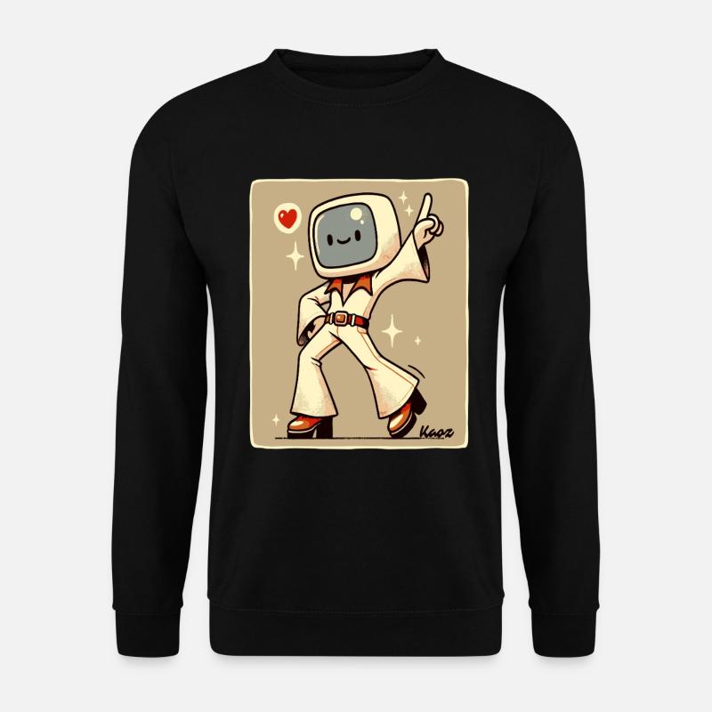 70s Retro Style Tanzfläche: Disco Tänzer - Unisex Pullover - Schwarz