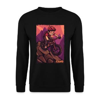 Adventure Mountain Biking Mountain Bike Design - Unisex Sweatshirt - black - Front - Alina (178cm) & Michal (187cm)