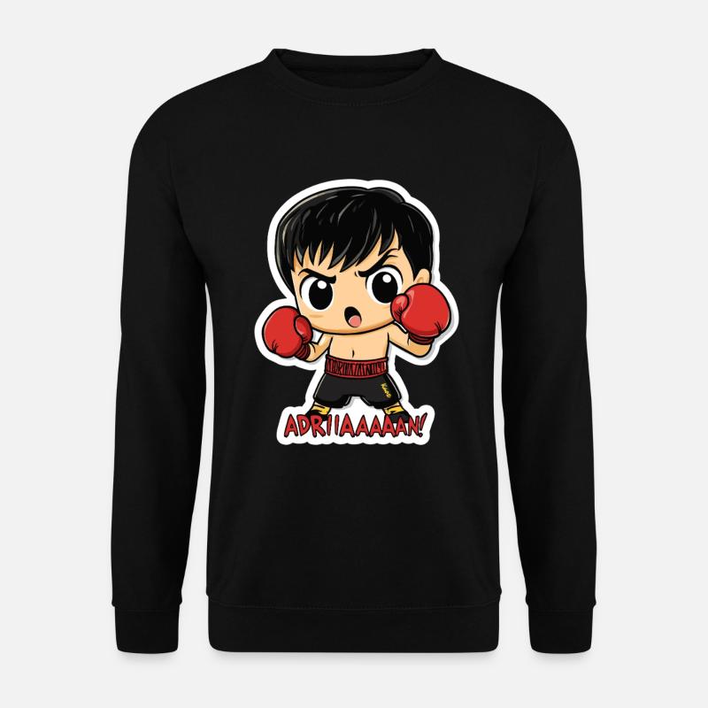 Chibi Boxer – Kampfgeist mit Kultzitat - Unisex Pullover - Schwarz