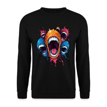 Monstres hurlants – Énergie chaotique - Sweat-shirt Unisexe - noir - Devant - Alina (178cm) & Michal (187cm)