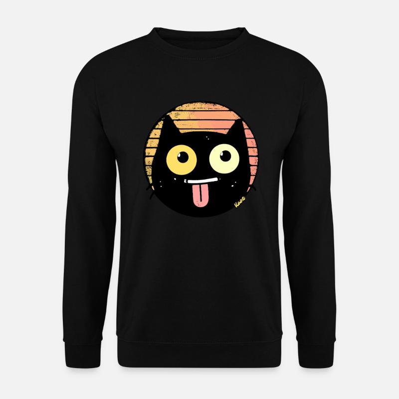 Freche Retro Katze - Unisex Pullover - Schwarz