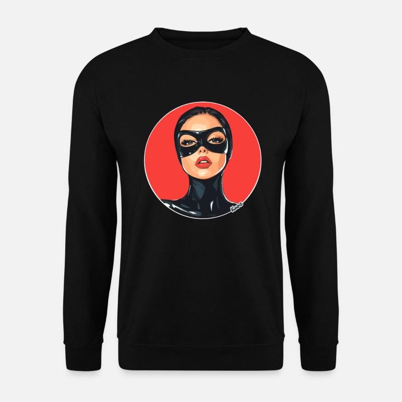 Frau mit Maske - Unisex Pullover - Schwarz