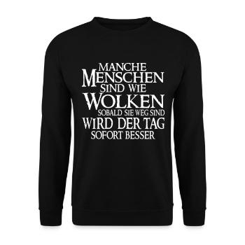 Manche Menschen Sind Wie Wolken - Unisex Pullover - Schwarz - Vorne - Alina (178cm) & Michal (187cm)